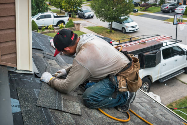 Professional Roofing technician working in Le Roy, IL